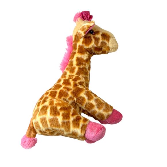 Aurora Destination Nation GIRAFFE PLUSH 15" Stuffed Animal Toy Pink Fur Bow NWOT - Picture 7 of 10